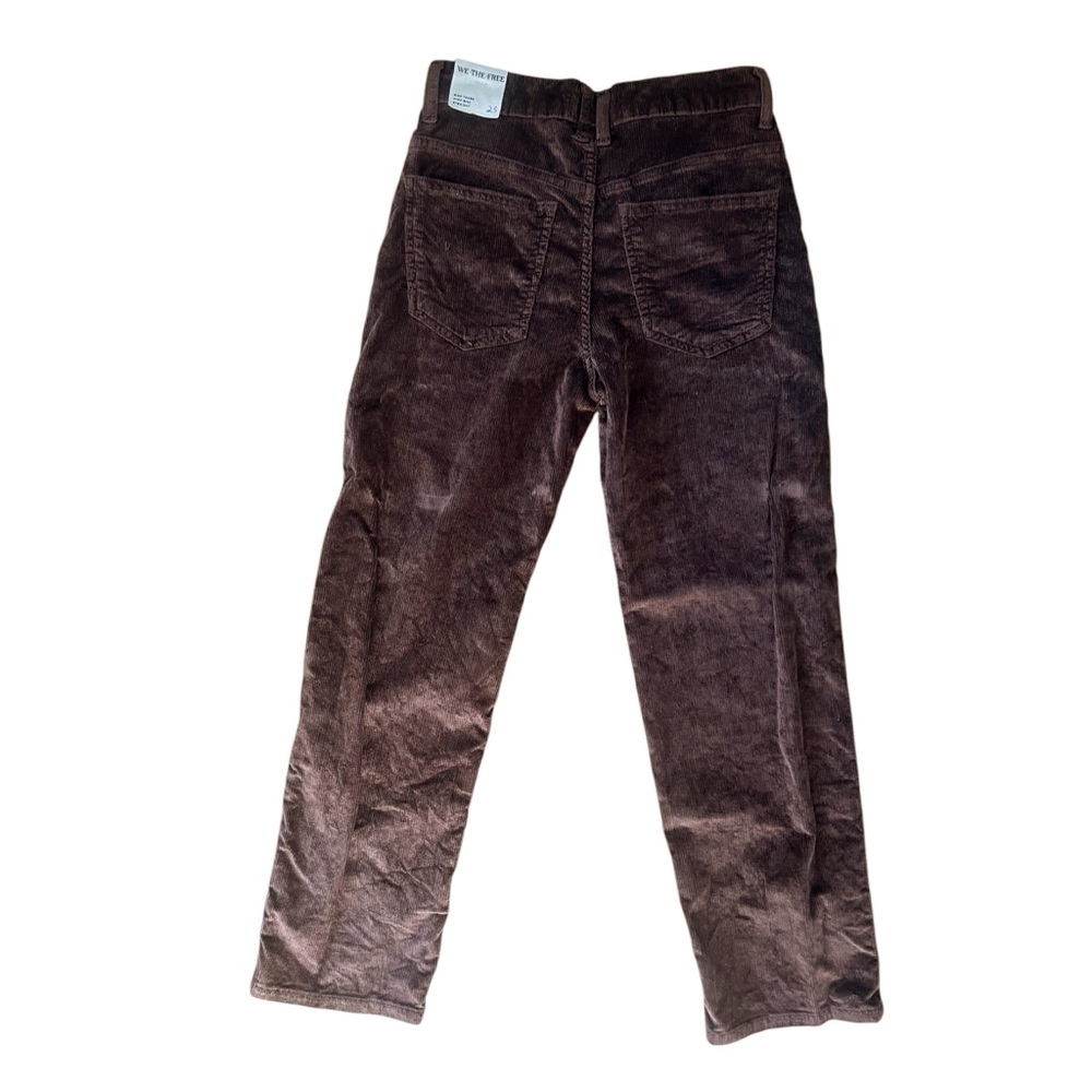 NWT Free People We the Free Risk Taker High Rise Straight Corduroy Brown Pants - Picture 9 of 9